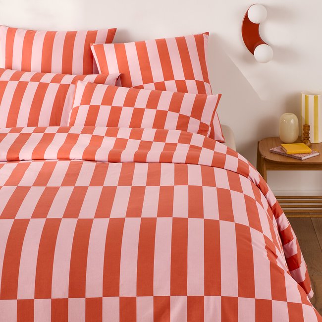 Dekbedovertrek 50% gerecycled katoen, Tabaka rood <span itemprop=