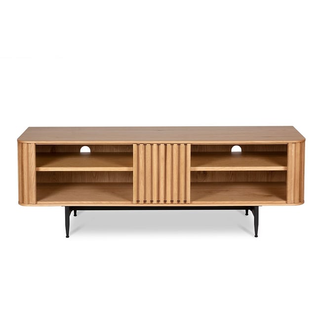 Meuble télé 4 niches chêne naturel Couleur naturel clair <span itemprop=