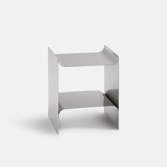 Bout de canapé double plateau, en acier inox finition chromée, LEIRA chrome LA REDOUTE INTERIEURS