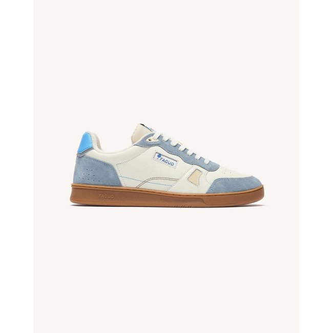 Baskets basses cuir suede COMMUTE 1 COMMUTE 1 blanc et bleu <span itemprop=