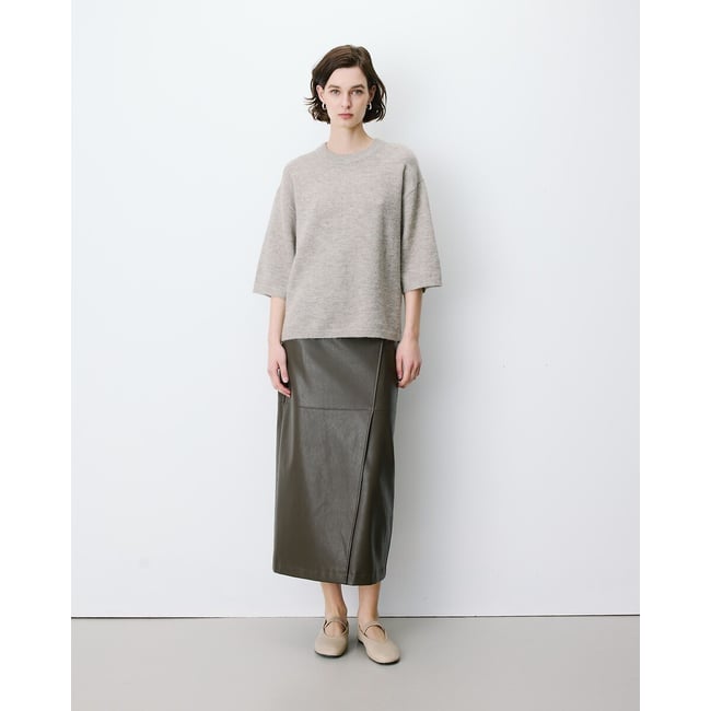 Pull oversize manches 3/4, ASHER taupe clair <span itemprop=