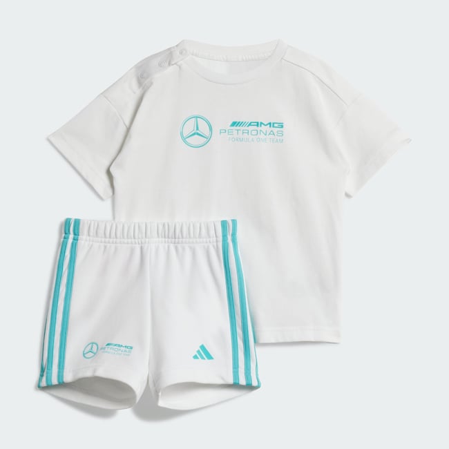 Ensemble Bébés Manches Courtes Adn Mercedes - Amg Petronas Formula One Team white / semi mint rush <span itemprop=