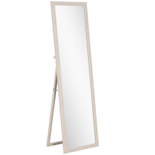 Miroir en pied Verre trempé Blanc Couleur blanc <span itemprop=