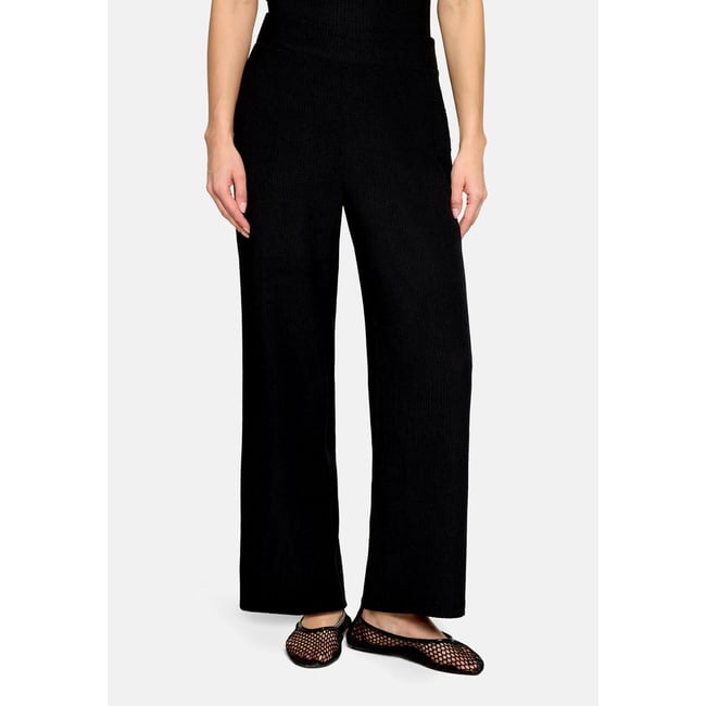 Pantalon Marlene à taille élastique noir <span itemprop=