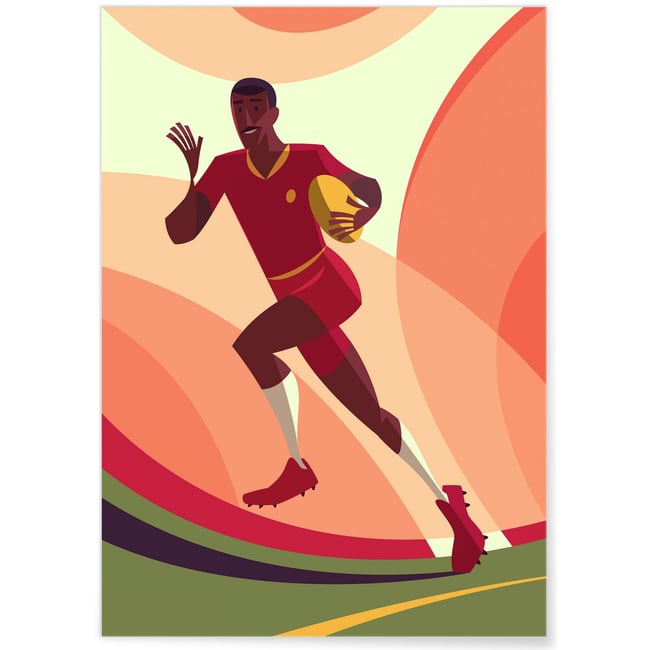 Affiche Rugby Couleur blanc <span itemprop=