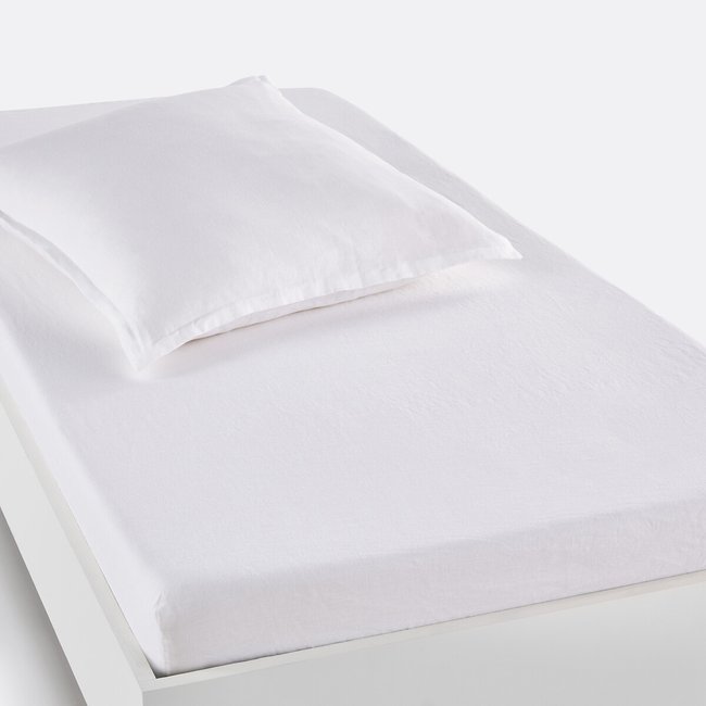 Drap housse enfant lin lavé, bonnet 30cm, Linot - LA REDOUTE INTERIEURS