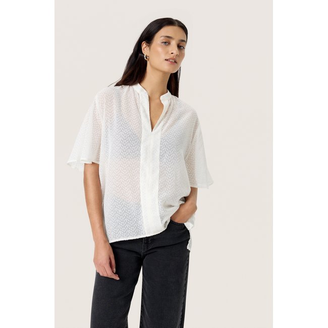 Blouse à manches courtes blanc whisper white <span itemprop=