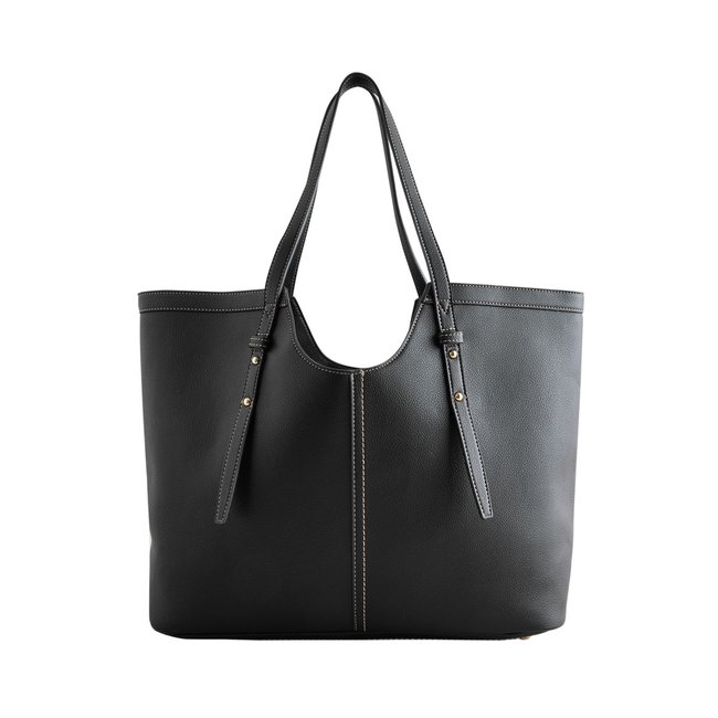Sac cabas à bandoulière noir <span itemprop=
