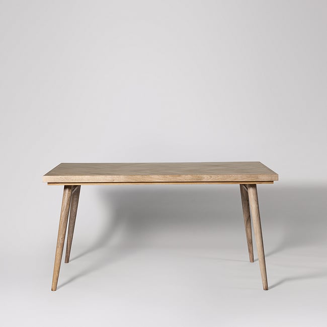 Metz Mango Wood 6 Seater Dining Table, light wood, SWOON