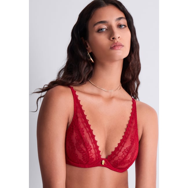 Soutien gorge Triangle avec armatures Mystery of Love rouge <span itemprop=