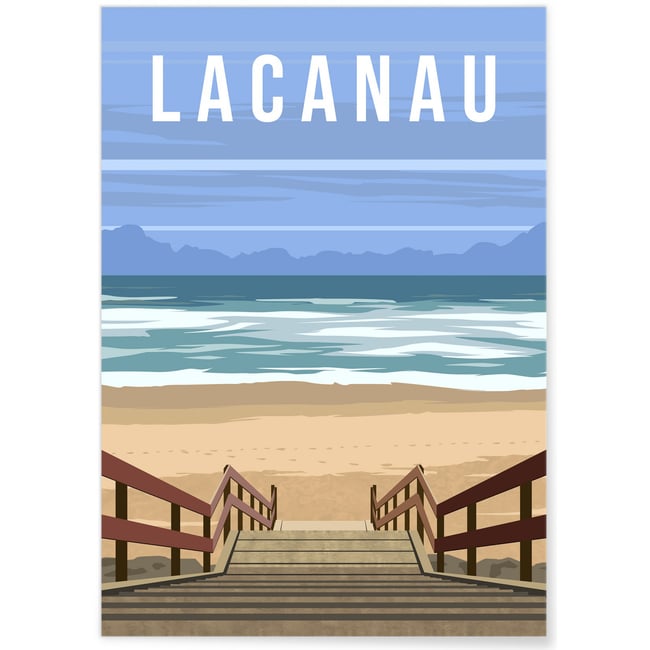 Affiche ville Lacanau Couleur blanc <span itemprop=