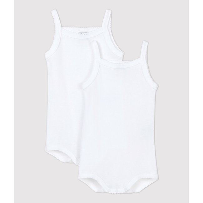 2er-Pack Bodys mit Trägern für Babys (Mädchen) weiss <span itemprop=
