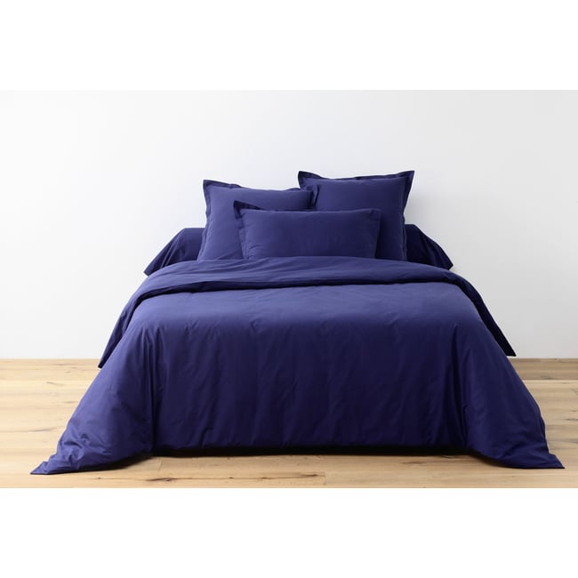 Drap Plat 240x300 Cm Bleu Indigo - Coton 57 Fils/cm² OEKO-Tex