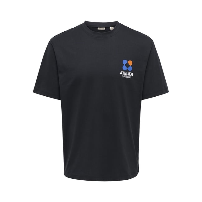 T-shirt manches courtes, imprimé dos noir <span itemprop=