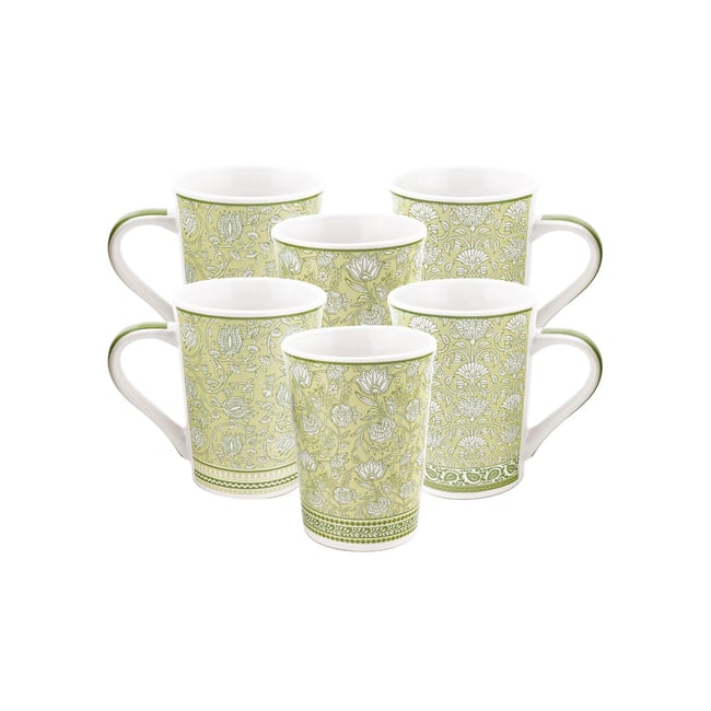 Lot de 6 mugs, SOLIMAN Couleur vert <span itemprop=