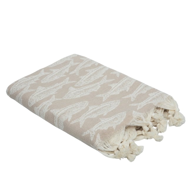 Fouta jacquard coton POISSON - FEBRONIE