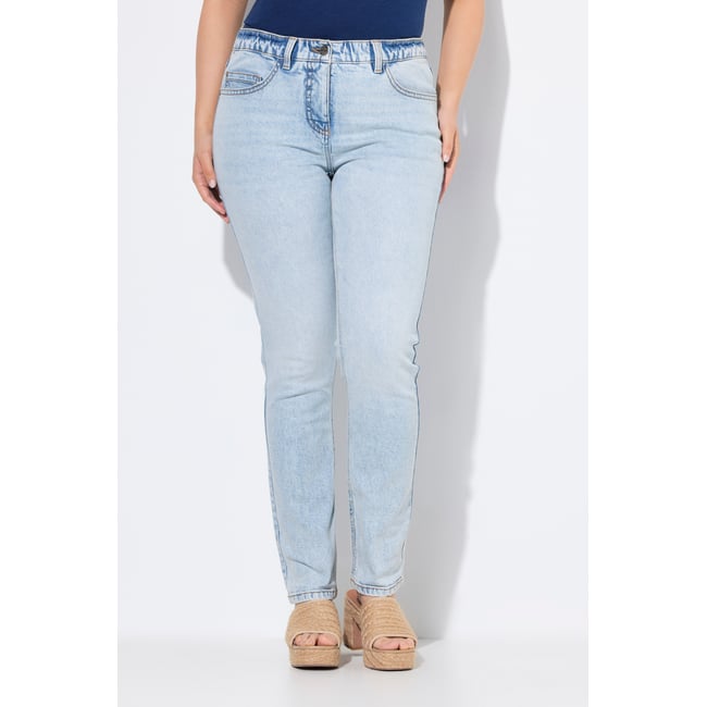 Jean Sarah jambe ajustée, taille confortable bleu clair <span itemprop=