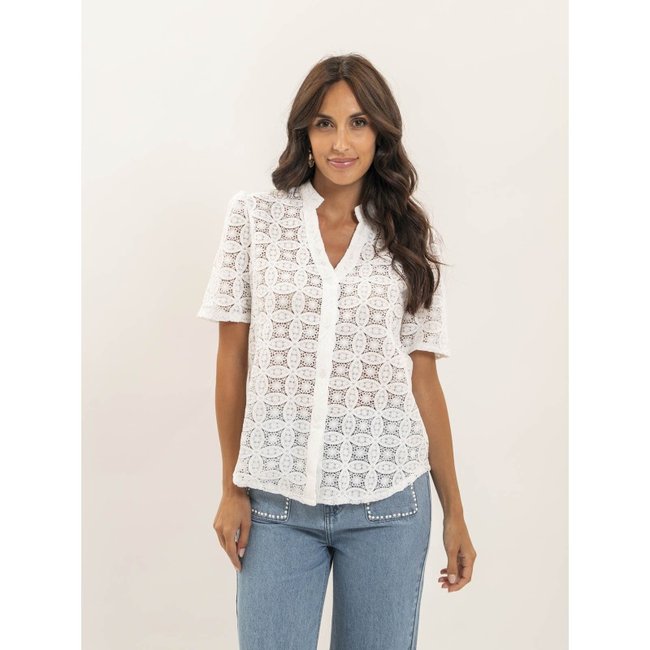 Chemisier Dentelle Ossia blanc <span itemprop=