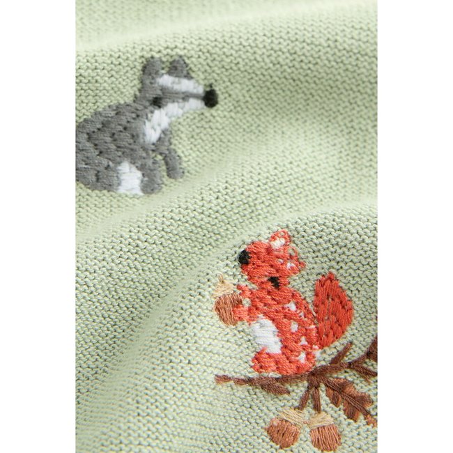 Polo en maille avec broderie sur l’ensemble vert sauge <span itemprop=