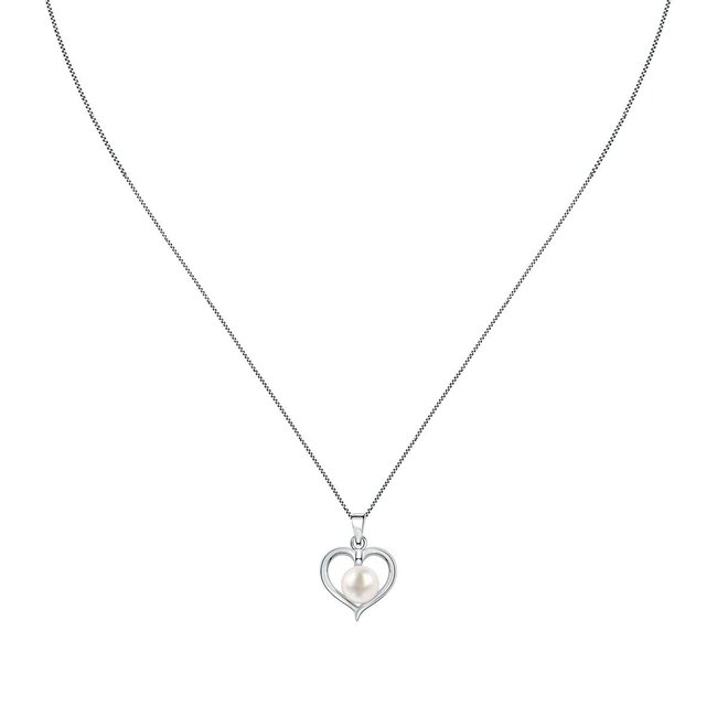 Collier en argent 925 et perle de culture argent et blanc <span itemprop=