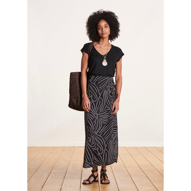 Jupe longue à imprimé noir/blanc <span itemprop=