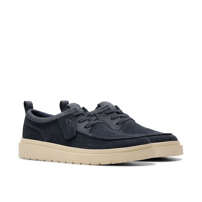 Polden Moc Suede Brogues, navy blue, CLARKS