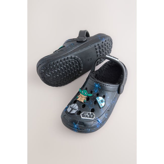 Chaussons sabots star wars à doublure chaude noir galaxie <span itemprop=