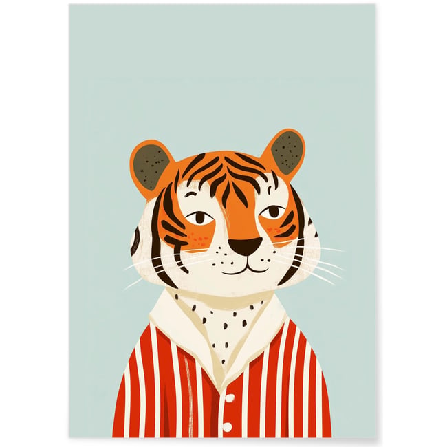 Affiche Tigre élégant Couleur blanc <span itemprop=