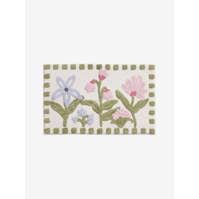 Tapis à imprimé floral aquarelle multi-couleurs <span itemprop=