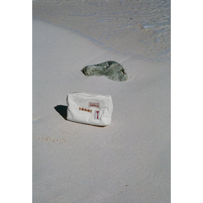 Trousse de toilette en coton, Sun blanc sun <span itemprop=