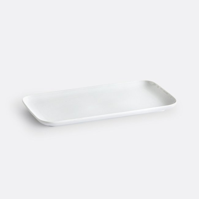Bandeja de tarta rectangular, porcelana, Atola blanco <span itemprop=