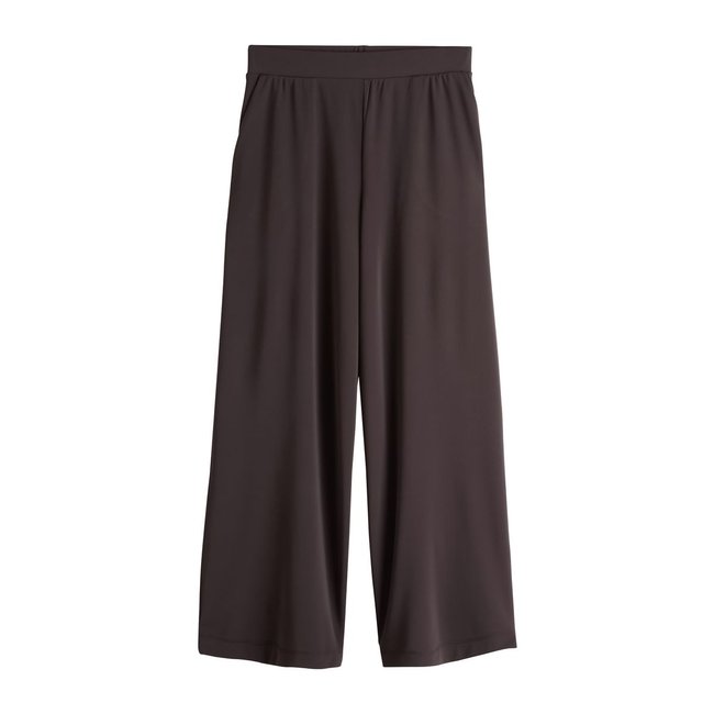 Pantalon large marron chocolat <span itemprop=