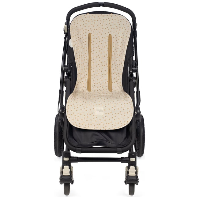 Assise pour poussette Coeurs beige <span itemprop=