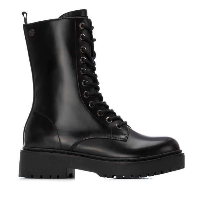 Bottine Militaire Plaine Décontractée Fermeture éclair noir <span itemprop=