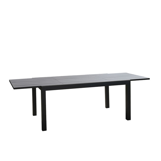 Table de jardin en aluminium extensible 6/10 places  HPLSTAR noir <span itemprop=