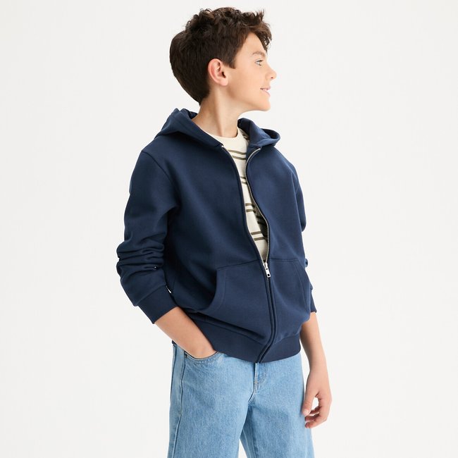 Zip-Up Hoodie, navy blue, LA REDOUTE COLLECTIONS