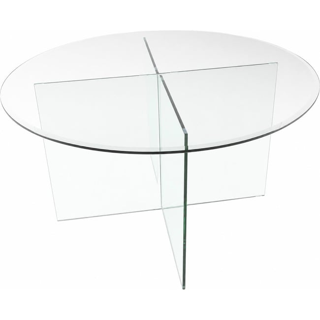 Table à manger ronde en verre Couleur transparent <span itemprop=
