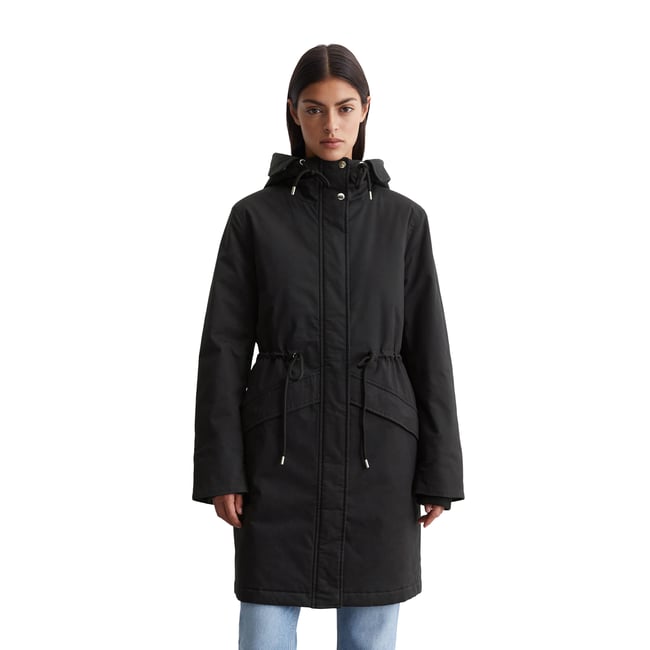 Parka outdoor régulière en Organic Cotton Stretch noir <span itemprop=