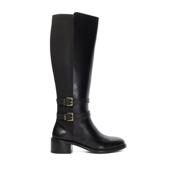 Bottes cavalières au genou en cuir - TATTER black-leather <span itemprop=