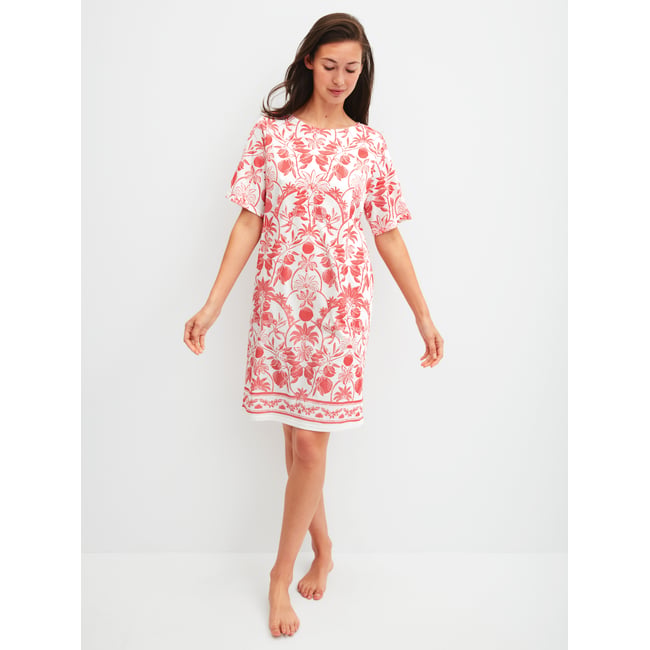 Chemise de nuit à manches courtes, longueur 95 cm manches courtes Coton FAVOURITES BEACH rose of sharon <span itemprop=