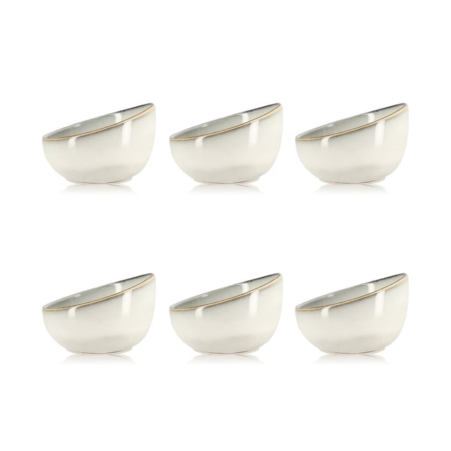 Lot de 6 coupelles en grès 12cm, BORAL Couleur beige <span itemprop=