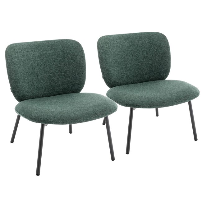 Lot de 2 fauteuils en acier et tissu, JADEN - OVIALA