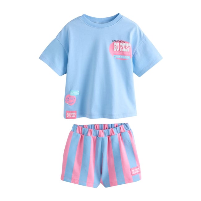 Short et t-shirt toy story bo peep bleu/rose <span itemprop=