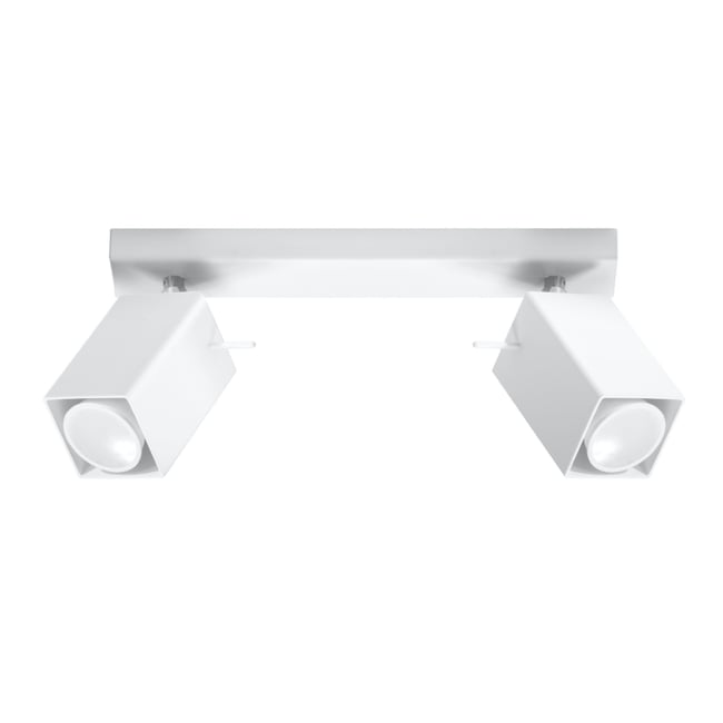 Plafonnier Acier Blanc GU10 2 Merida Couleur blanc <span itemprop=