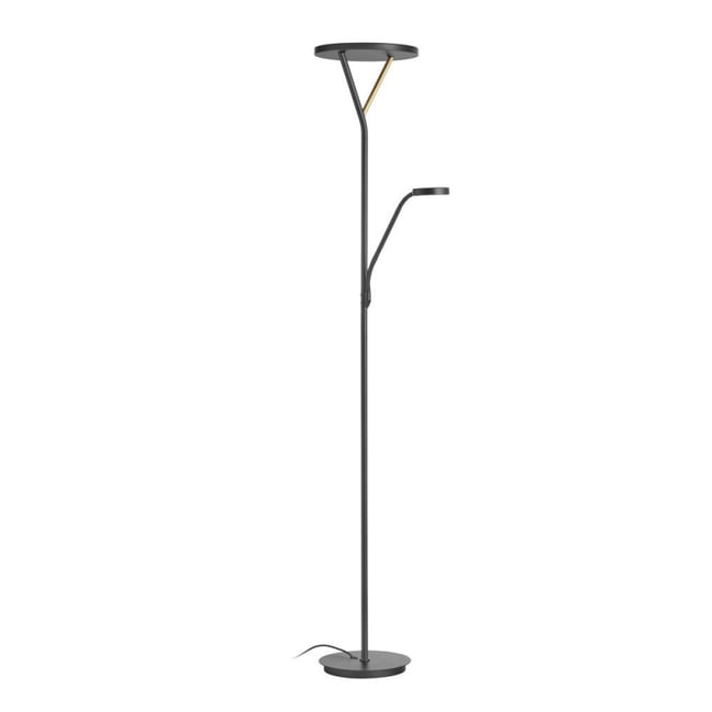 Lampadaire led avec liseuse noir mat Plano Couleur noir <span itemprop=