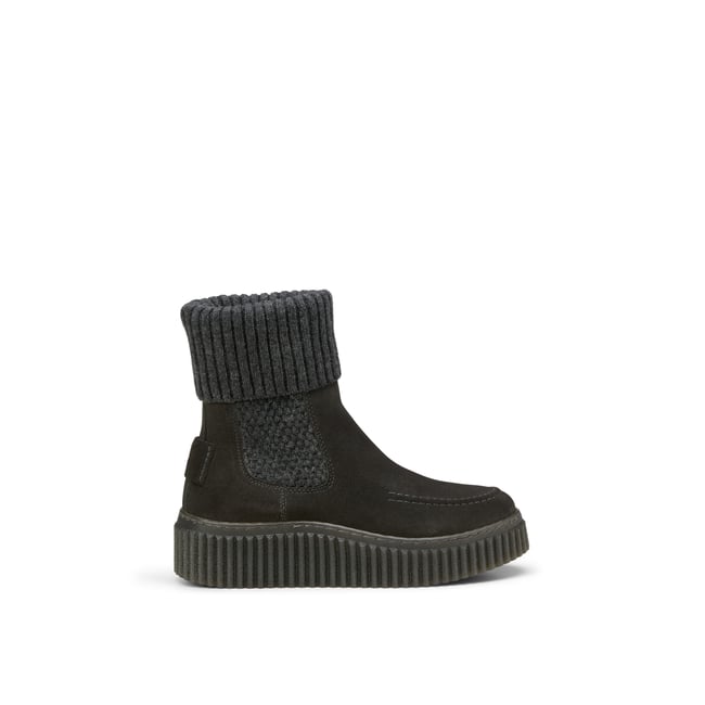 Bottes courtes modèle Bianca avec enveloppe tricotée noir <span itemprop=