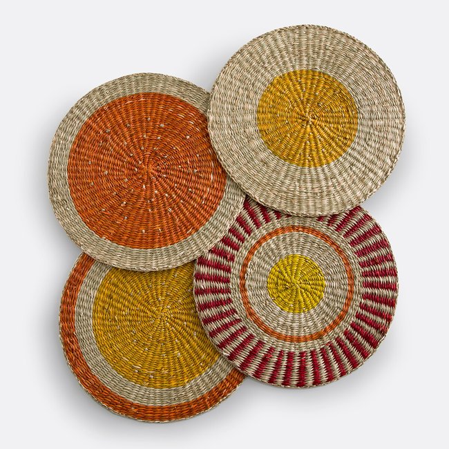 Confezione da 4 tovagliette in vimini, Romix giallo/arancione/naturale LA REDOUTE INTERIEURS