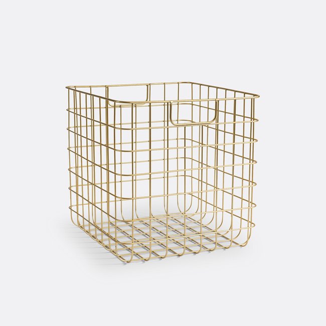 Pikoa Metal Wire Basket, gold-coloured, LA REDOUTE INTERIEURS
