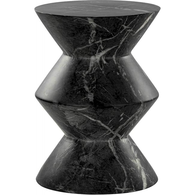 Table d'appoint en ciment effet marbre  Bosco Couleur noir marbré <span itemprop=