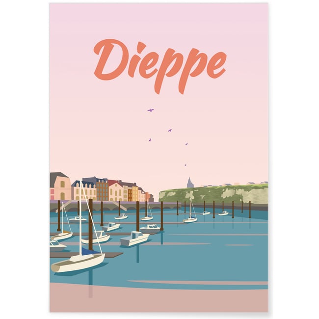 Affiche ville Dieppe Couleur blanc <span itemprop=